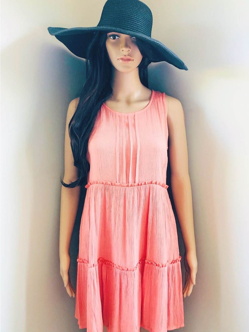 Black Wide-Brim Sun Hat - Unbranded